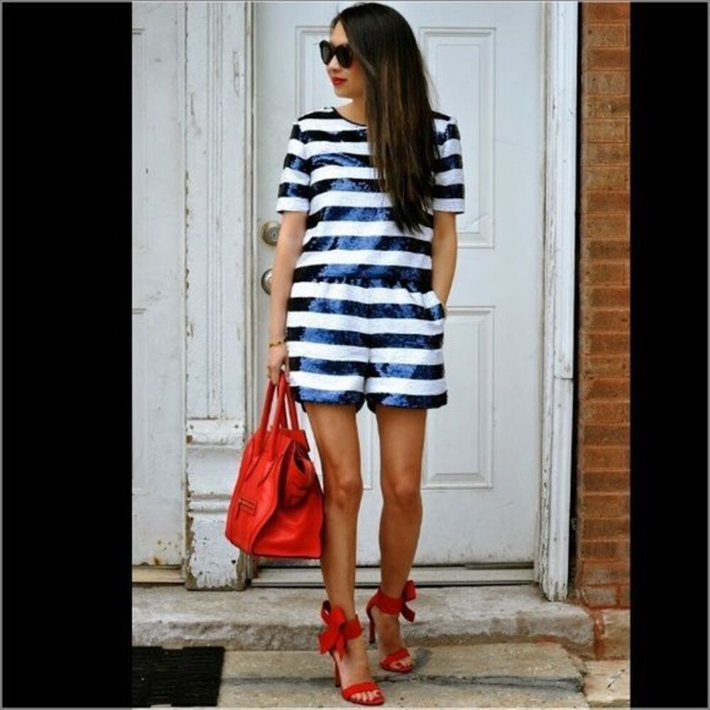 Authentic Sandro sequin short and top .